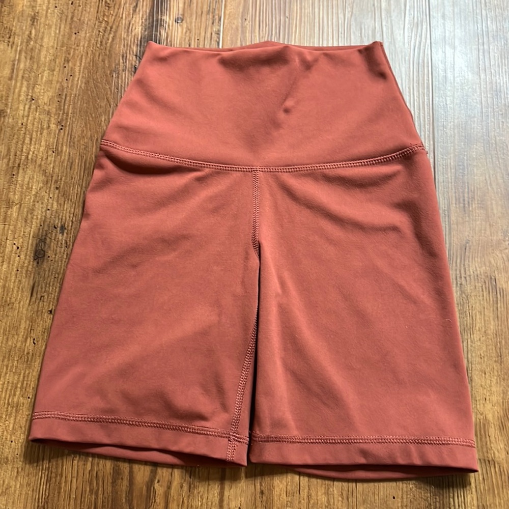 Yogalicious Lux rustic red biker shorts